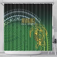 Cook Islands Rugby Kuki Avaiki Shower Curtain Tribal Turtle - Polynesian Pride