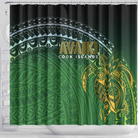 Cook Islands Rugby Kuki Avaiki Shower Curtain Tribal Turtle - Polynesian Pride
