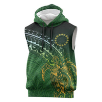Cook Islands Rugby Kuki Avaiki Sleeveless Hoodie Tribal Turtle - Polynesian Pride