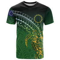Cook Islands Rugby Kuki Avaiki T Shirt Tribal Turtle LT7 Dark Green - Polynesian Pride
