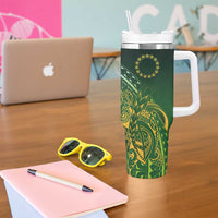 Cook Islands Rugby Kuki Avaiki Tumbler With Handle Tribal Turtle - Polynesian Pride