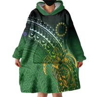 Cook Islands Rugby Kuki Avaiki Wearable Blanket Hoodie Tribal Turtle - Polynesian Pride