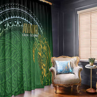 Cook Islands Rugby Kuki Avaiki Window Curtain Tribal Turtle - Polynesian Pride
