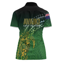 Cook Islands Rugby Kuki Avaiki Women Polo Shirt Tribal Turtle LT7 - Polynesian Pride