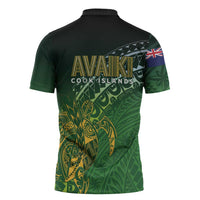 Cook Islands Rugby Kuki Avaiki Zipper Polo Shirt Tribal Turtle LT7 - Polynesian Pride