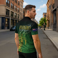 Cook Islands Rugby Kuki Avaiki Zipper Polo Shirt Tribal Turtle LT7 - Polynesian Pride