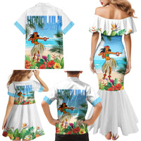 Personalised Hawaii Hula Girl Family Matching Mermaid Dress and Hawaiian Shirt Honolulu Festival LT7 - Polynesian Pride
