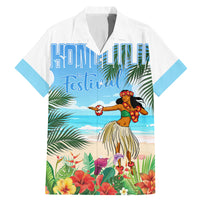 Personalised Hawaii Hula Girl Family Matching Mermaid Dress and Hawaiian Shirt Honolulu Festival LT7 Dad's Shirt - Short Sleeve Art - Polynesian Pride