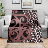 Maori Taniko Patterns Blanket Brown Patiki Motifs Mix Whakairo Ngaru LT7 - Polynesian Pride