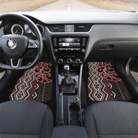 Maori Taniko Patterns Car Mats Brown Patiki Motifs Mix Whakairo Ngaru LT7 Set 2pcs - Front Brown - Polynesian Pride