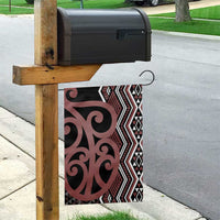 Maori Taniko Patterns Garden Flag Brown Patiki Motifs Mix Whakairo Ngaru LT7 - Polynesian Pride