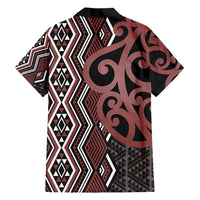 Maori Taniko Patterns Hawaiian Shirt Brown Patiki Motifs Mix Whakairo Ngaru LT7 - Polynesian Pride