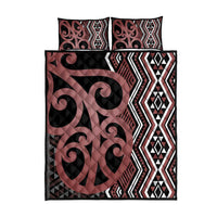 Maori Taniko Patterns Quilt Bed Set Brown Patiki Motifs Mix Whakairo Ngaru LT7 - Polynesian Pride