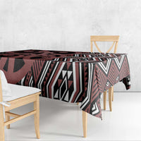 Maori Taniko Patterns Tablecloth Brown Patiki Motifs Mix Whakairo Ngaru LT7 - Polynesian Pride