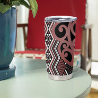 Maori Taniko Patterns Tumbler Cup Brown Patiki Motifs Mix Whakairo Ngaru LT7 - Polynesian Pride