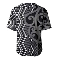 Maori Taniko Patterns Baseball Jersey Black Patiki Motifs Mix Whakairo Ngaru