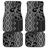 Maori Taniko Patterns Car Mats Black Patiki Motifs Mix Whakairo Ngaru LT7 - Polynesian Pride