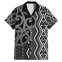 Maori Taniko Patterns Hawaiian Shirt Black Patiki Motifs Mix Whakairo Ngaru LT7 Black - Polynesian Pride