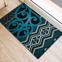Maori Taniko Patterns Rubber Doormat Azure Patiki Motifs Mix Whakairo Ngaru LT7 - Polynesian Pride