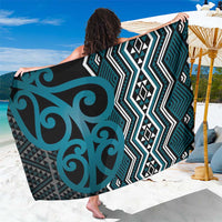 Maori Taniko Patterns Sarong Azure Patiki Motifs Mix Whakairo Ngaru