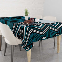 Maori Taniko Patterns Tablecloth Azure Patiki Motifs Mix Whakairo Ngaru LT7 - Polynesian Pride
