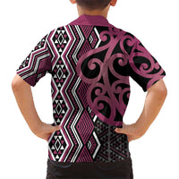Maori Taniko Patterns Hawaiian Shirt Pink Patiki Motifs Mix Whakairo Ngaru LT7 - Polynesian Pride