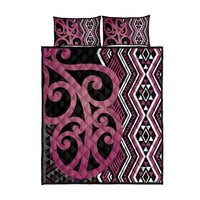 Maori Taniko Patterns Quilt Bed Set Pink Patiki Motifs Mix Whakairo Ngaru LT7 - Polynesian Pride