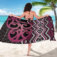 Maori Taniko Patterns Sarong Pink Patiki Motifs Mix Whakairo Ngaru