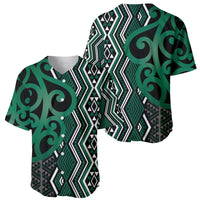 Maori Taniko Patterns Baseball Jersey Pounamu Patiki Motifs Mix Whakairo Ngaru