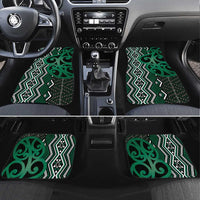 Maori Taniko Patterns Car Mats Pounamu Patiki Motifs Mix Whakairo Ngaru LT7 Set 4pcs Green - Polynesian Pride