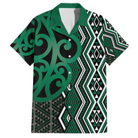 Maori Taniko Patterns Hawaiian Shirt Pounamu Patiki Motifs Mix Whakairo Ngaru LT7 Green - Polynesian Pride