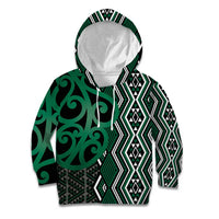 Maori Taniko Patterns Kid Hoodie Pounamu Patiki Motifs Mix Whakairo Ngaru