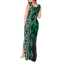 Maori Taniko Patterns Tank Maxi Dress Pounamu Patiki Motifs Mix Whakairo Ngaru LT7 - Polynesian Pride