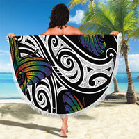 Aotearoa Takatapui Pride Beach Blanket Rainbow Butterfly - Free To Love LT7 - Polynesian Pride