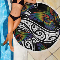 Aotearoa Takatapui Pride Beach Blanket Rainbow Butterfly - Free To Love LT7 - Polynesian Pride