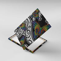 Aotearoa Takatapui Pride Canvas Wall Art Rainbow Butterfly - Free To Love LT7 With Frame Black - Polynesian Pride