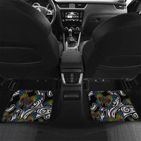 Aotearoa Takatapui Pride Car Mats Rainbow Butterfly - Free To Love LT7 Set 2pcs - Back Black - Polynesian Pride