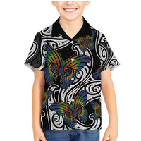 Aotearoa Takatapui Pride Family Matching Mermaid Dress and Hawaiian Shirt Rainbow Butterfly - Free To Love