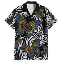 Aotearoa Takatapui Pride Hawaiian Shirt Rainbow Butterfly - Free To Love LT7 Black - Polynesian Pride