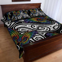 Aotearoa Takatapui Pride Quilt Bed Set Rainbow Butterfly - Free To Love LT7 - Polynesian Pride