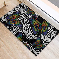 Aotearoa Takatapui Pride Rubber Doormat Rainbow Butterfly - Free To Love LT7 - Polynesian Pride