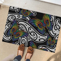 Aotearoa Takatapui Pride Rubber Doormat Rainbow Butterfly - Free To Love LT7 - Polynesian Pride