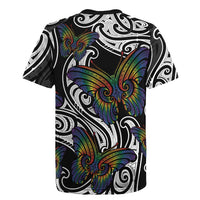 Aotearoa Takatapui Pride Rugby Jersey Rainbow Butterfly - Free To Love
