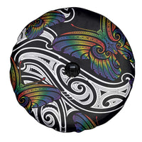 Aotearoa Takatapui Pride Spare Tire Cover Rainbow Butterfly - Free To Love