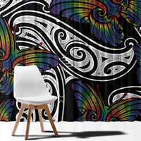 Aotearoa Takatapui Pride Window Curtain Rainbow Butterfly - Free To Love LT7 - Polynesian Pride
