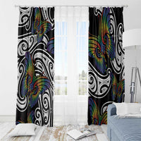 Aotearoa Takatapui Pride Window Curtain Rainbow Butterfly - Free To Love LT7 - Polynesian Pride