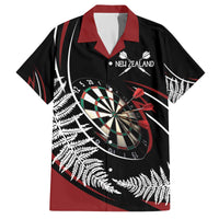 New Zealand Darts Personalised Family Matching Off The Shoulder Long Sleeve Dress and Hawaiian Shirt Silver Fern Dynamic