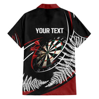 New Zealand Darts Personalised Family Matching Off The Shoulder Long Sleeve Dress and Hawaiian Shirt Silver Fern Dynamic