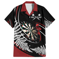 New Zealand Darts Personalised Family Matching Off Shoulder Short Dress and Hawaiian Shirt Silver Fern Dynamic
