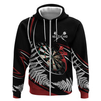 New Zealand Darts Personalised Hoodie Silver Fern Dynamic